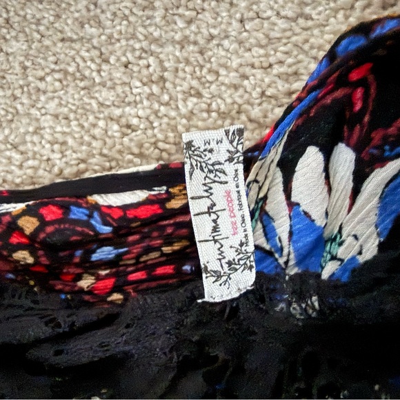 Free People Black Floral Chemise - Picture 4 of 4